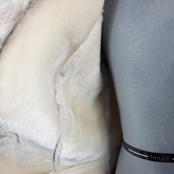 Venus Y2K Penny Lane Faux Suede & Fur Toggle Shearling Winter Coat Cream XS 0-2 - Picture 12 of 15